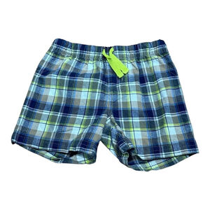 Child of Mine by Carter's Baby Shorts 6-9M Plaid Cotton Blue Green Adjustable